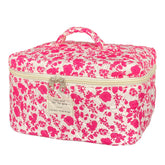 WYJ bolso de maquillaje floral acolchado grande, ideal para organizar cosméticos y viajar.