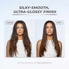 XMONDO Hair Super Gloss: aplicación en cabello para peinado suave y brillante.