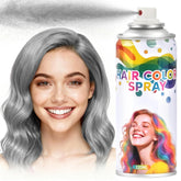 Yabacado spray pelo gris: botella y color temporal para un look audaz.