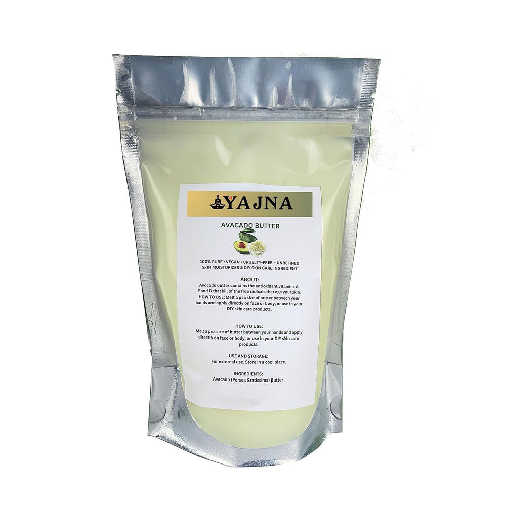 Yajna Manteca de Aguacate cruda en envase para hidratación diaria de la piel
