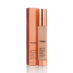 YENSA Serum Foundation con vitamina C y ferúlico para piel luminosa.
