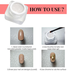 YJMyujimi gel claro para polvo perla y aurora en uñas 3D
