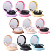 YOJOR cepillo mini plegable con espejo, ideal para retoques en cualquier lugar.