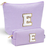 YOOLIFE bolso maquillaje frente con letras chenille, diseño único para personalización