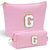 Bolso YOOLIFE con frente de chenille, ideal para organizar maquillaje.