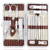 Yougai juego de cortauñas 18 piezas en estuche de lujo para uñas y manos.