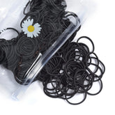 Gomas elásticas Youxuan negras en paquete de 100 para peinados rápidos.