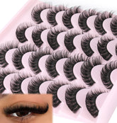 Pestañas rusas en tira de Zanlufly con curva D para un look más voluminoso.