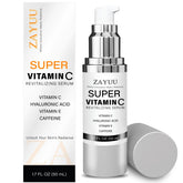Serum ZAYUU Vitamina C en frasco con gotero para iluminar la piel.