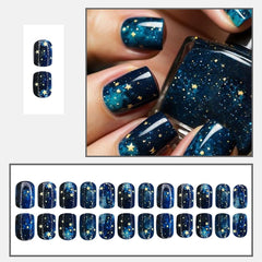 ZIFANHU uña cuadrada con diseño estrellado para manicura rápida.