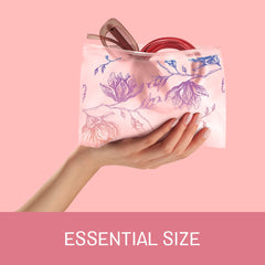 Bolsa organizadora para maquillaje tamaño esencial, cabe en bolso o maleta.
