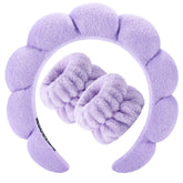Banda Zkptops para lavado facial en púrpura, absorbe agua para la limpieza diaria.