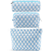 ZLFSRQ set de tres neceseres a cuadros, ideal para viaje y organización diaria.