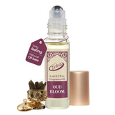 Zoha Oud Bloom frasco rodillo muestra la fragancia en formato portátil