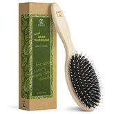 Cepillo Zollo con cerdas de jabalí naturales en forma óvalo para cabello suave y nutrido