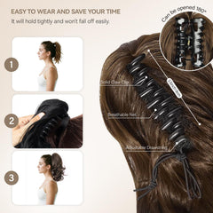 ZQIAN BEAUTY cola de cabello con pinza facilita uso instantáneo y seguro para cualquier ocasión.