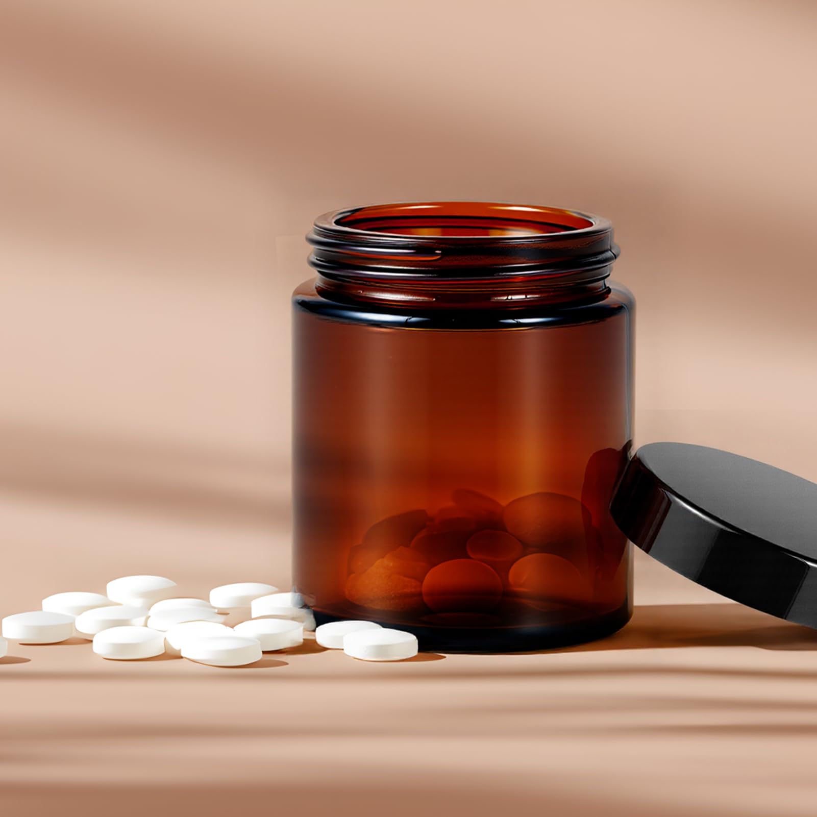 Frascos reutilizables 11 Hoa Kinh con tapa negra, almacenamiento seguro de cosméticos