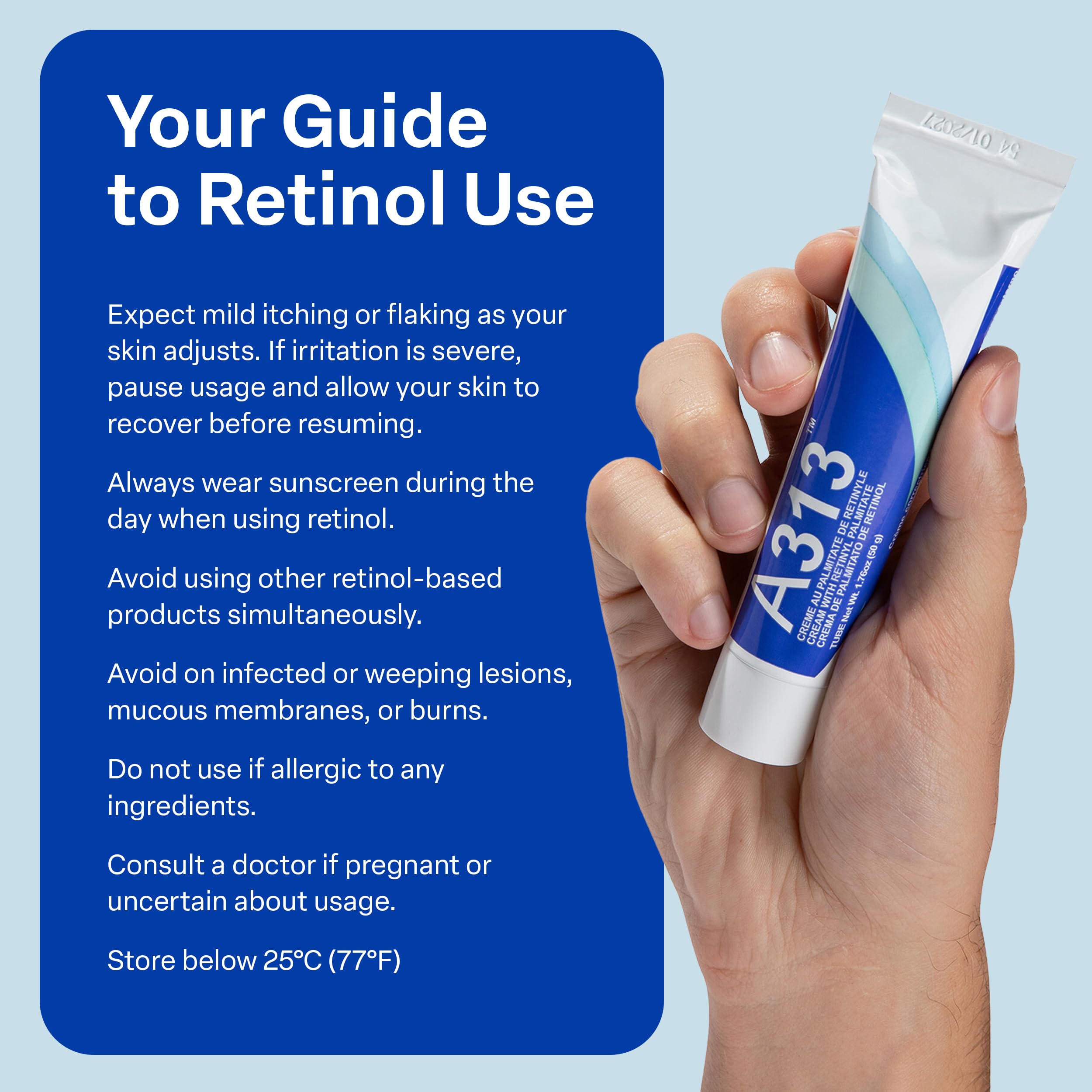 A313 rutina nocturna con crema retinol para piel suave