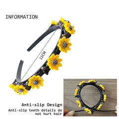 Aaiffey diadema doble capa con clips y diseño trenza.