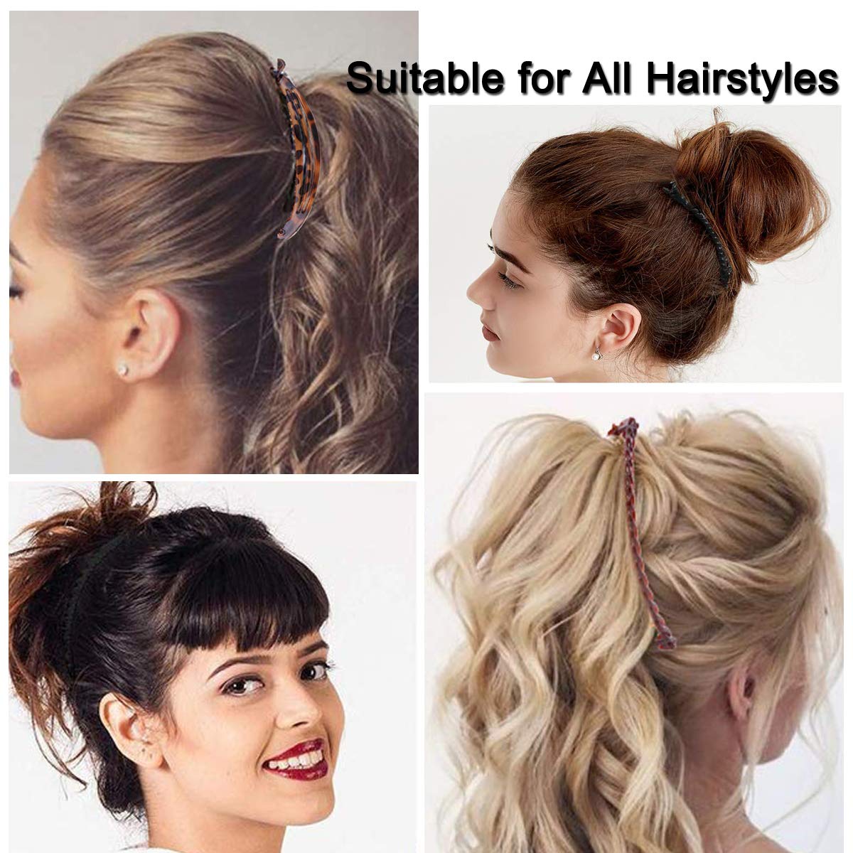 Aaiffey set de cuatro clips banana, variedad para diferentes looks