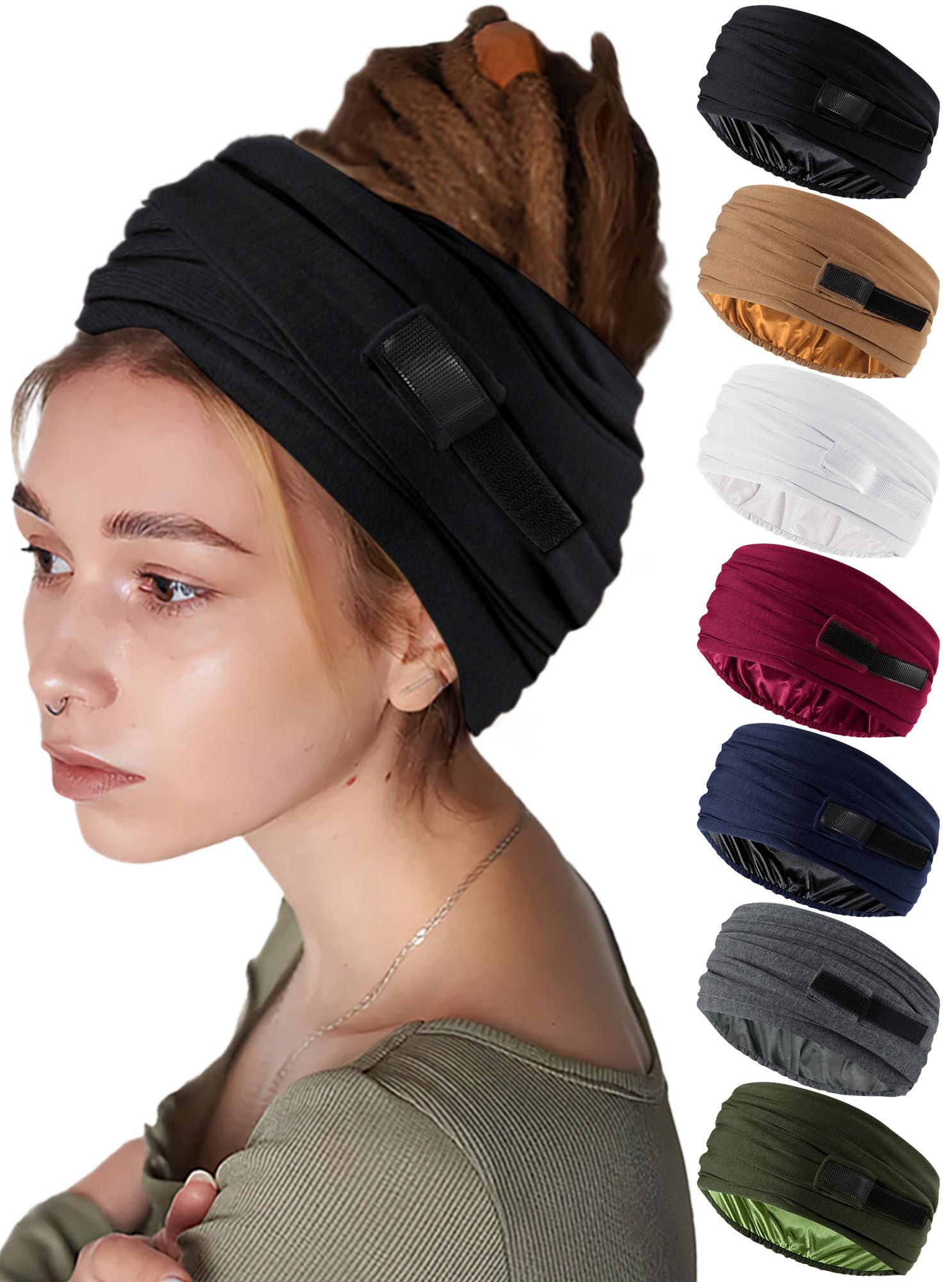 Ababalaya turbante abierto satinado para hombres, cómodo durante la carrera y entrenamiento.
