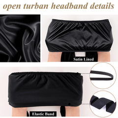 Ababalaya turbante con ajuste elástico, diseño preamarrado para uso rápido.