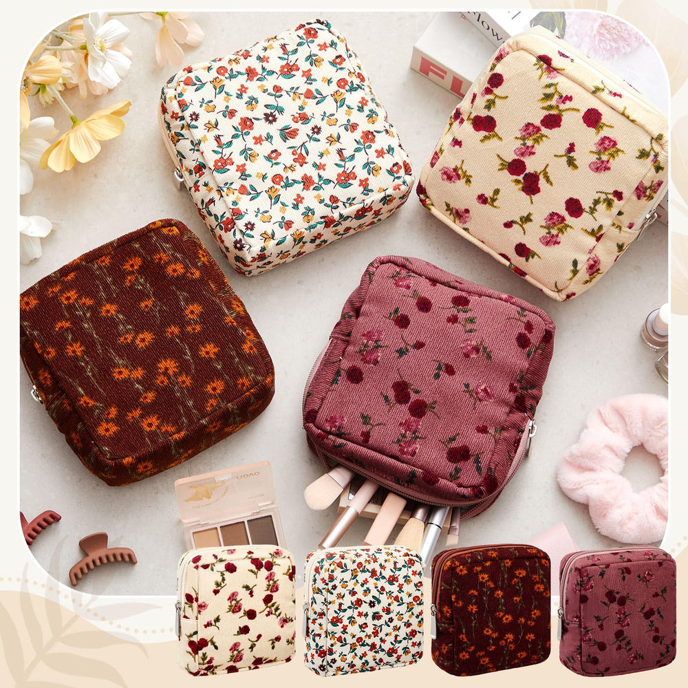 Estuche mini Abbylike para cosméticos, rosa, cabe en el bolso.