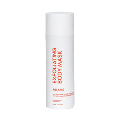 Abi Ame Exfoliante corporal, envase visible, exfoliación avanzada para piel suave.