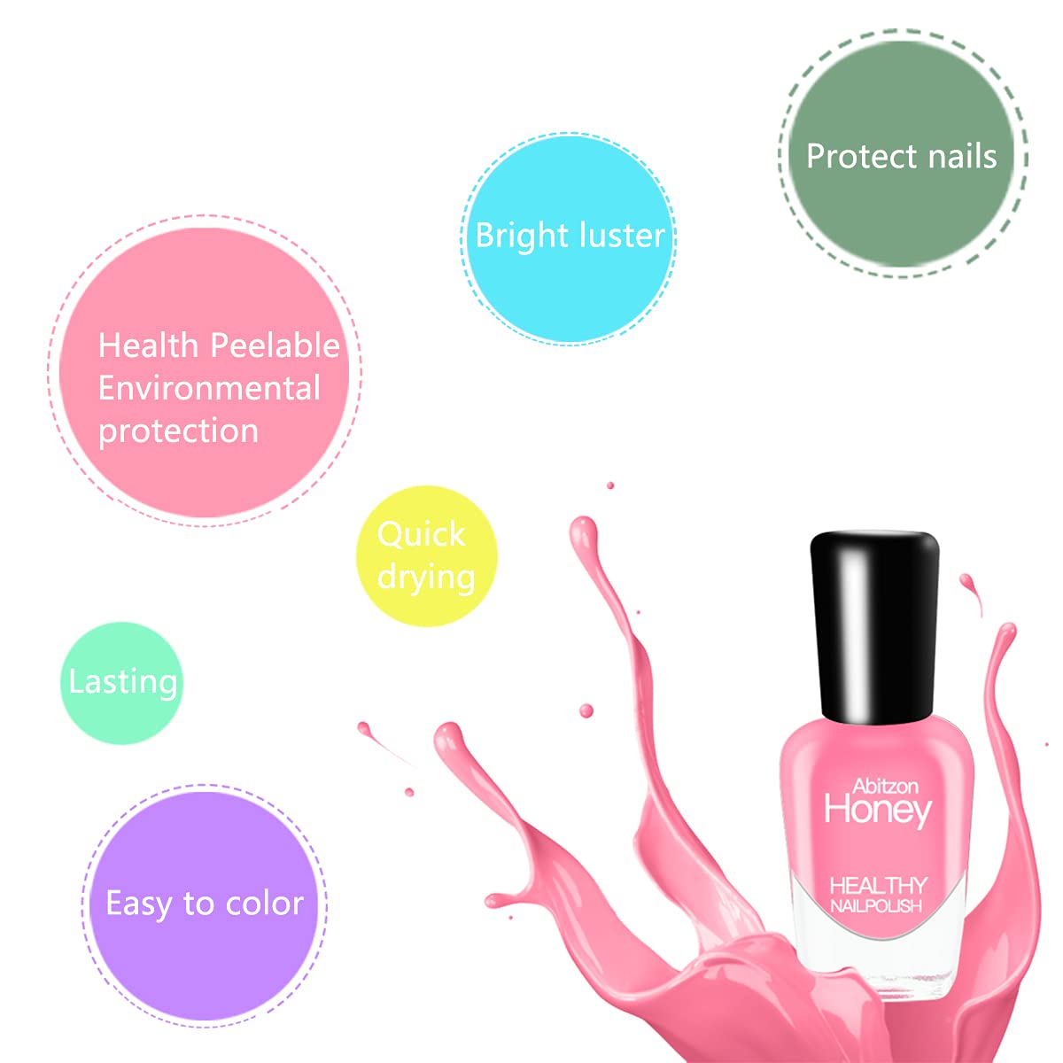 Abitzon Esmalte Set 10 botellas uso diario seguro para adolescentes