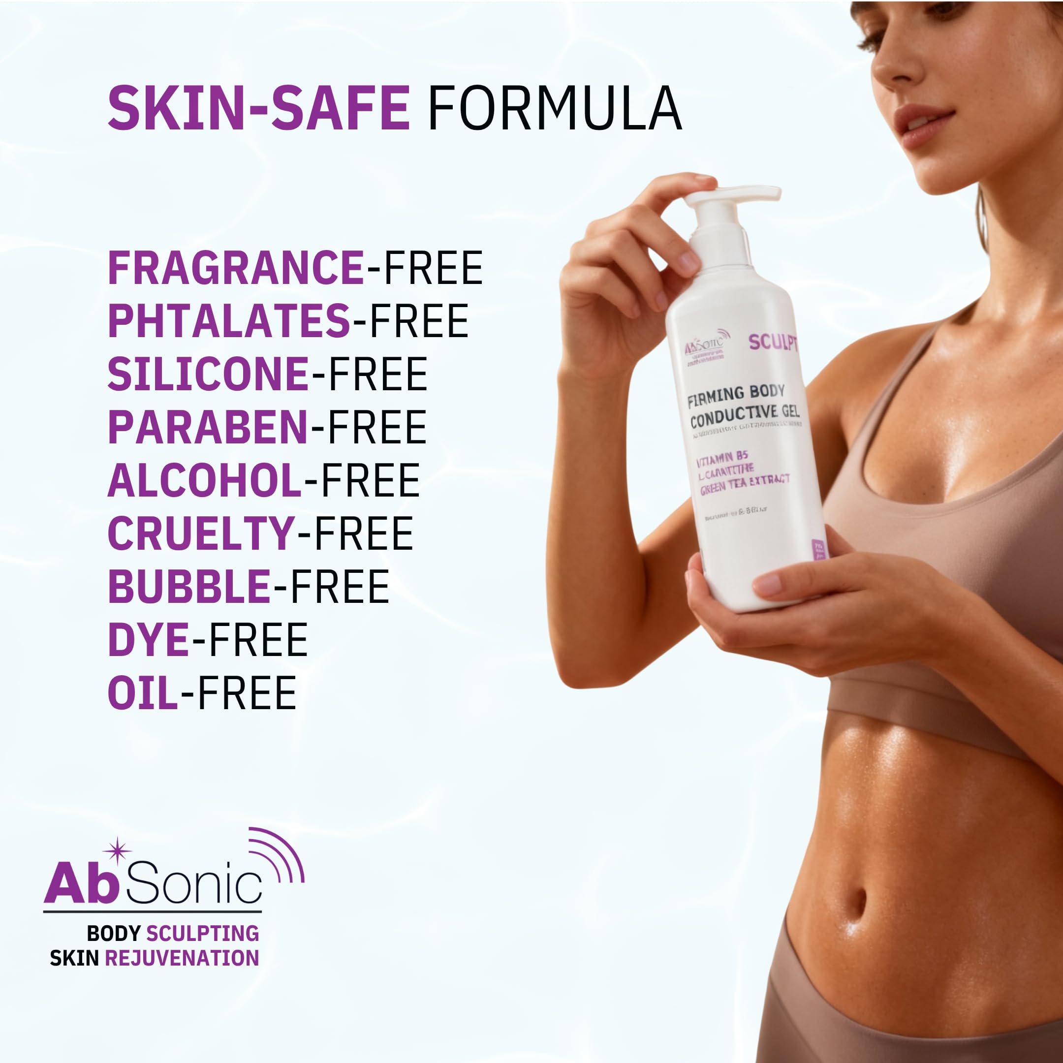Absonic Sculpt fórmula limpia sin irritación ni fragancias añadidas