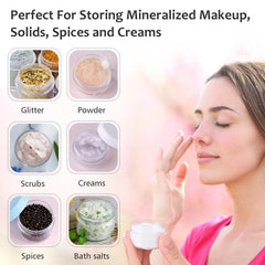Accmor contenedores maquillaje viaje 10 g con tapa blanca, prácticos y ligeros para bolsos