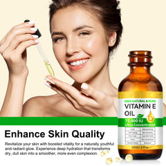 Aceite Vitamina E 75000 UI: aplicación en rostro para nutrición