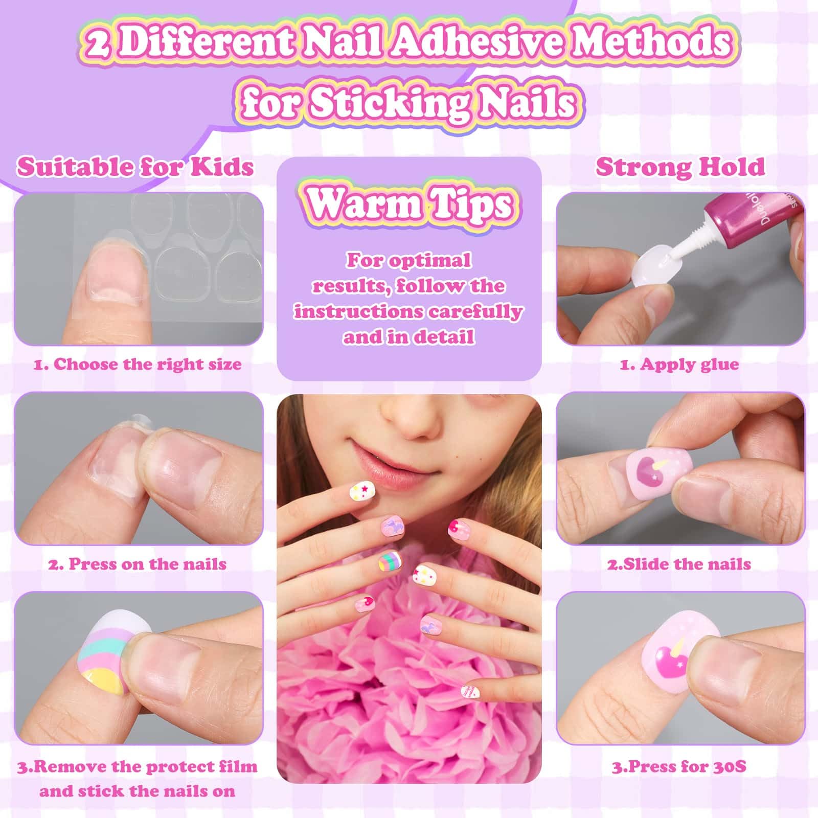 Acejoz diseños divertidos de uñas, flores y unicornios para niñas