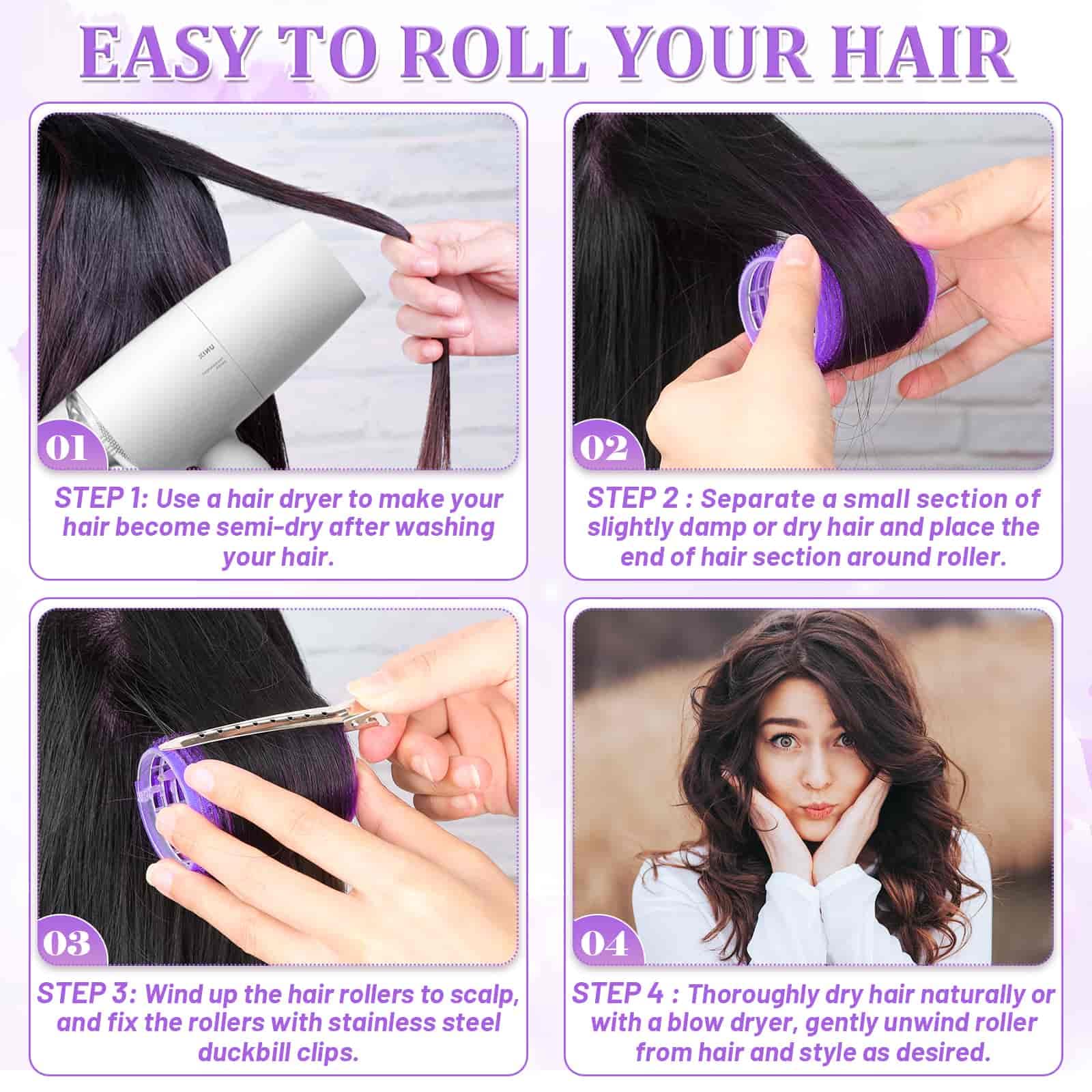 Acejoz rodillos color violeta para un estilo llamativo y duradero