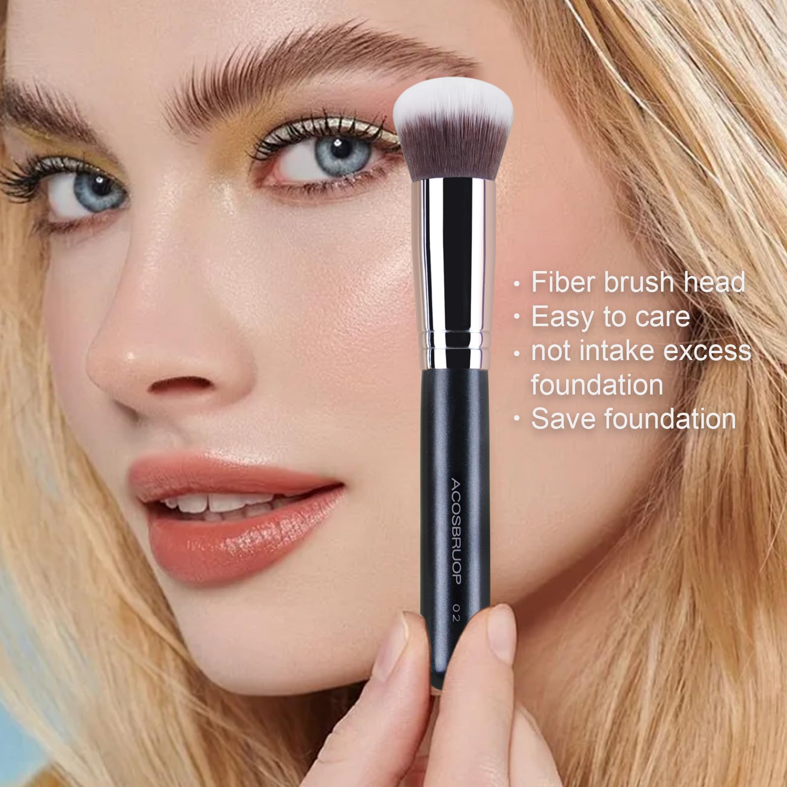 ACOSBRUOP brocha fibra manufacturada para maquillaje sin crueldad.