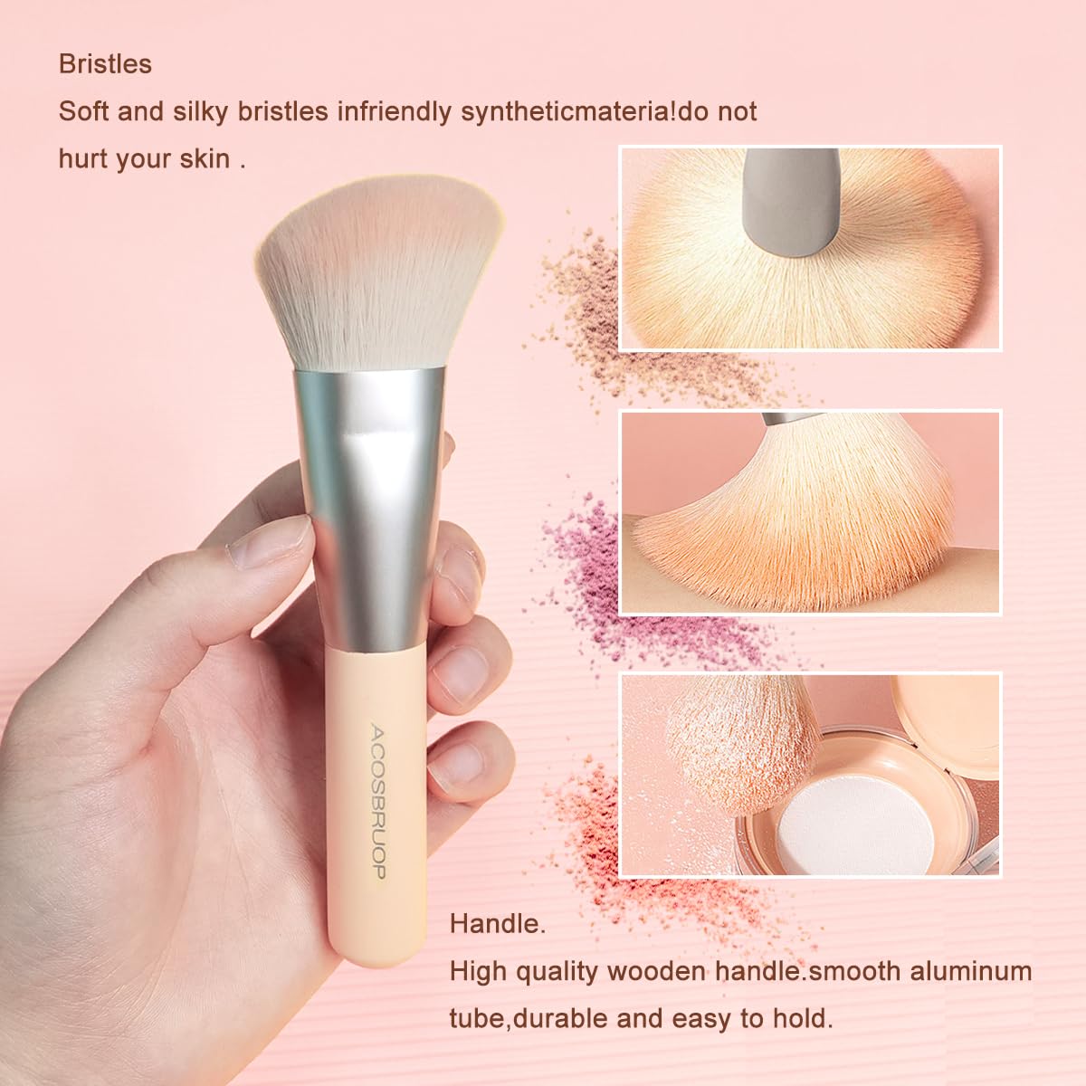 ACOSBRUOP brocha sombra ojos, difumina sombras con precisión.