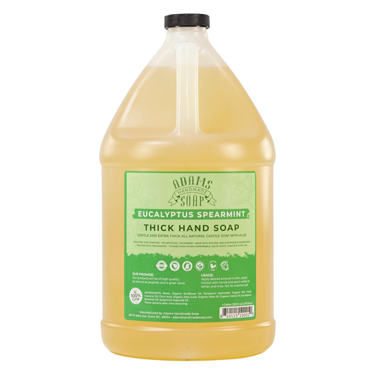 Adams Handmade Soap lavado de manos castile espeso, suave para la piel