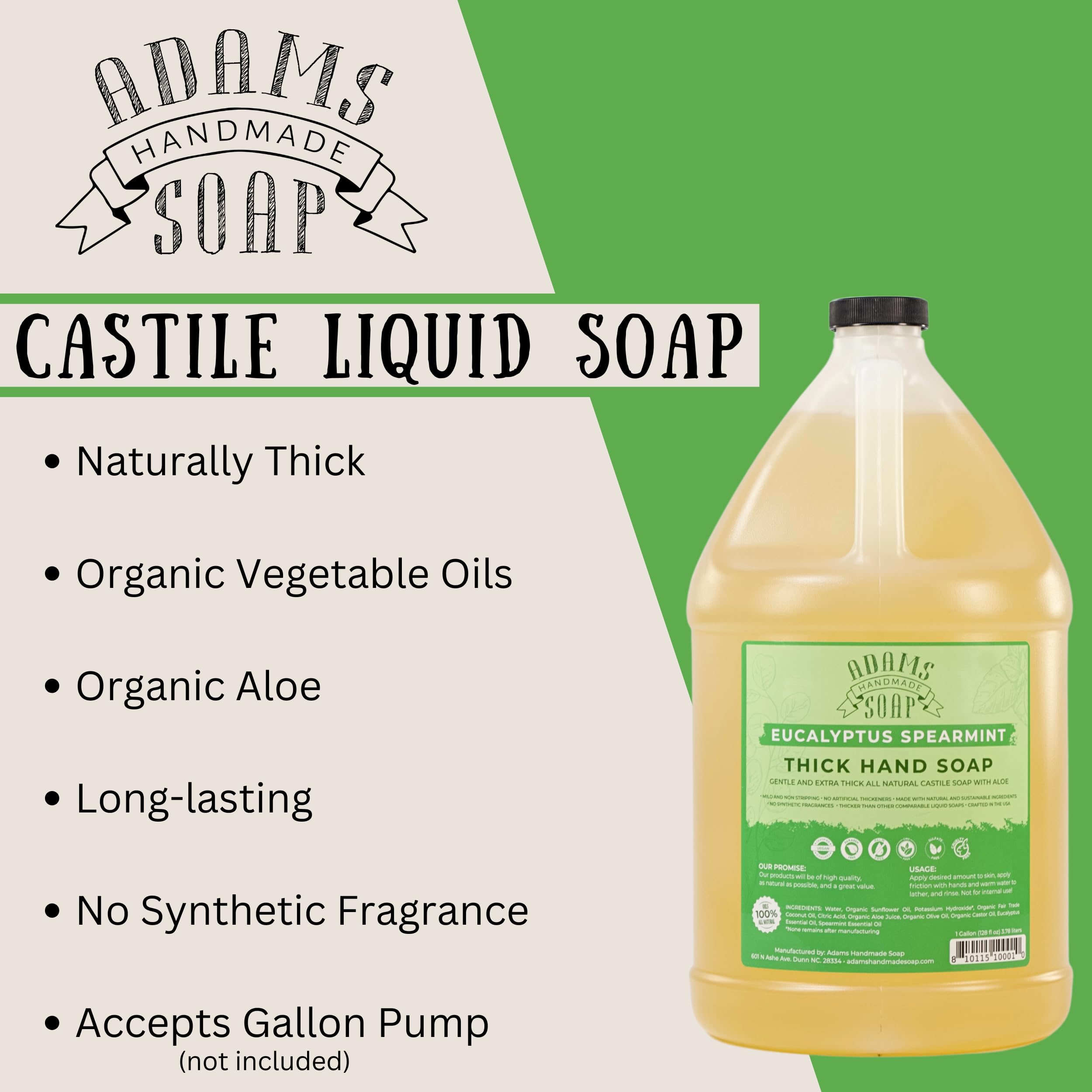 Adams Handmade Soap usos múltiples: manos y limpiezas suaves