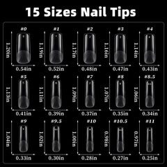 AddFavor tips cuadradas versátiles para uñas acrílicas, polvo dip o uñas adhesivas.