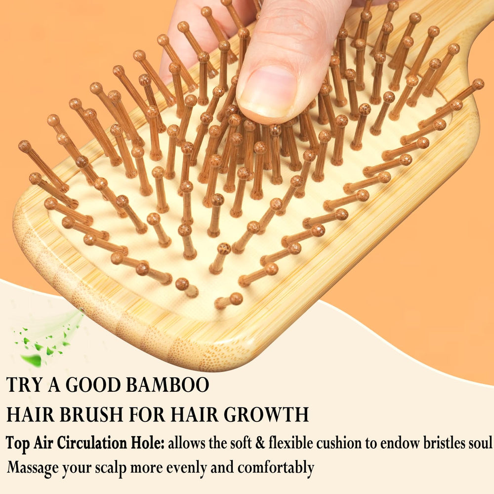 Adevwair Bamboo Brush cerdas naturales para desenredar sin dañar el cabello