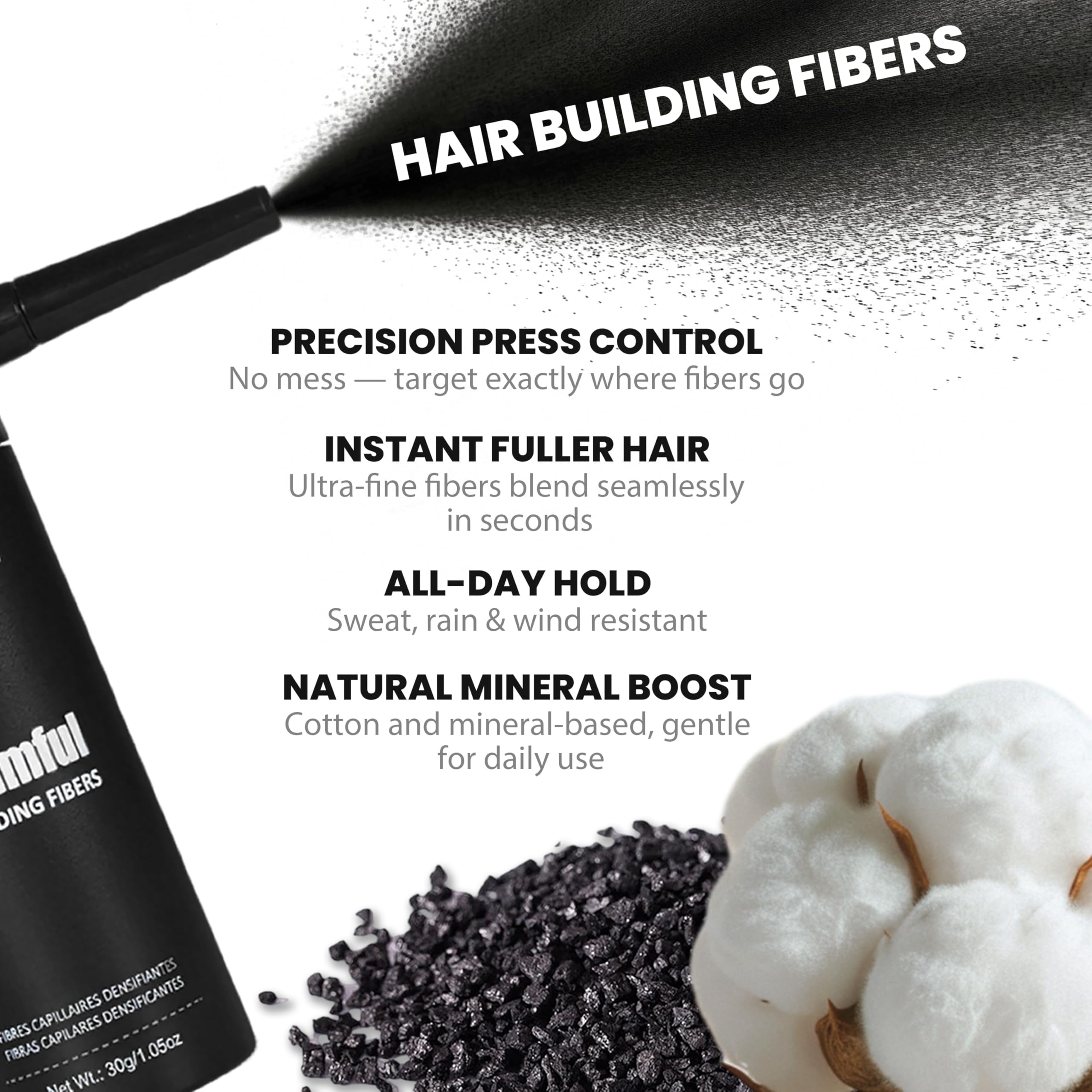 Adglamful thinning hair coverage closeup shows natural blending.