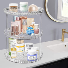 Adoco organizador claro en diamante para tocador y maquillaje.
