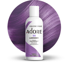 Adore 090 Lavender, vertido desde la botella para ver el pigmento violeta vibrante.