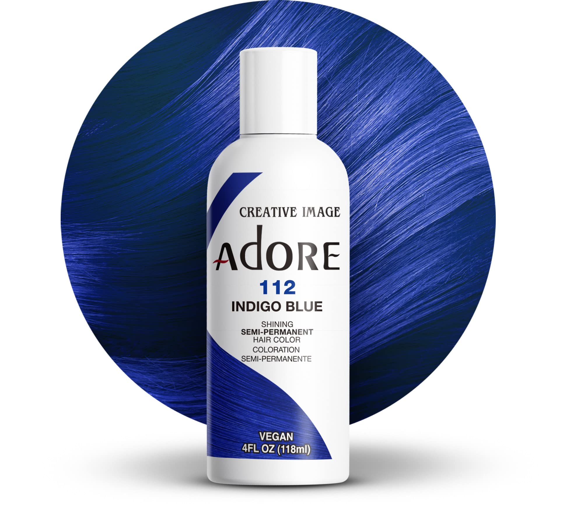 Adore Índigo Azul: bote muestra color intenso para cabello