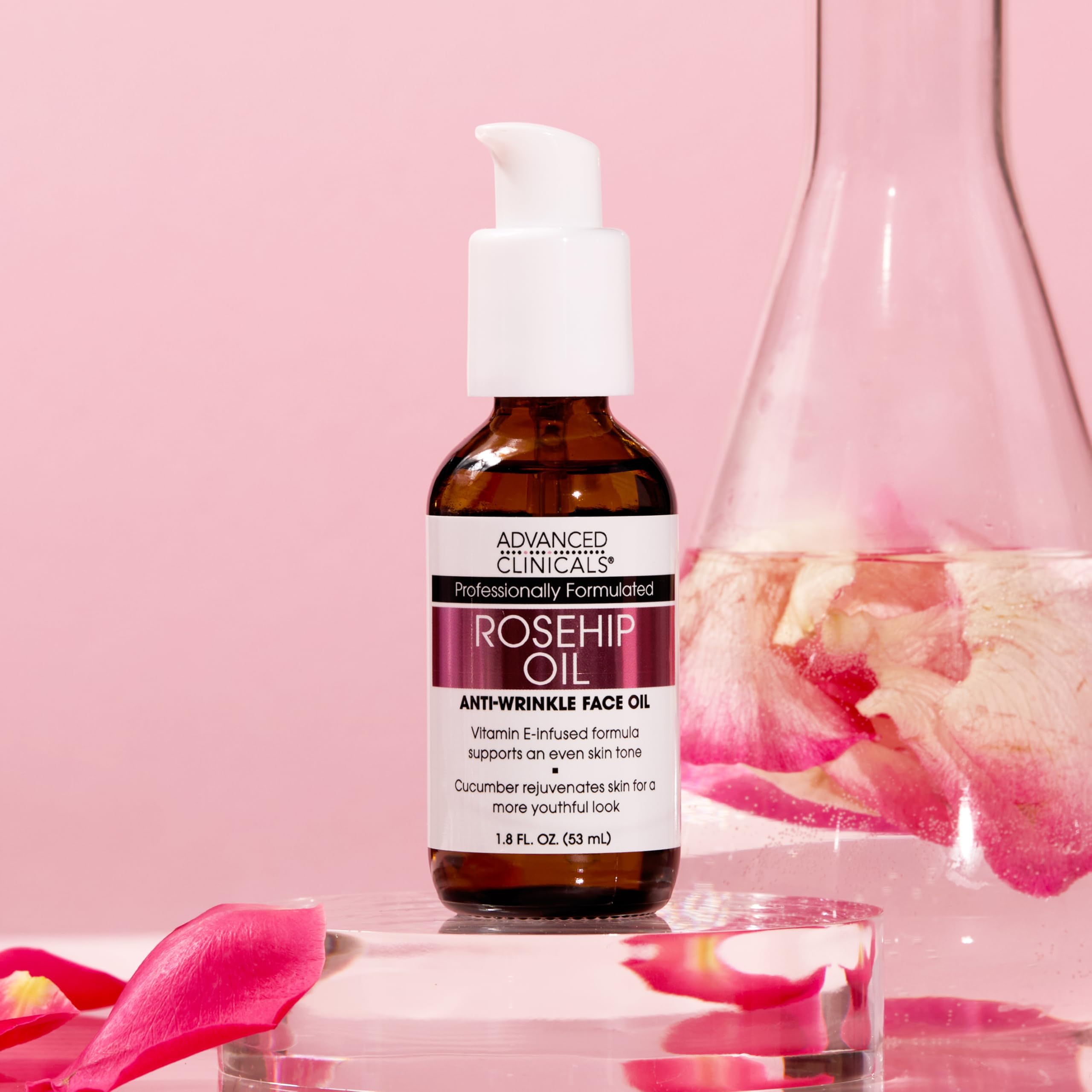 Advanced Clinicals piel seca beneficiada por aceite de rosa mosqueta.