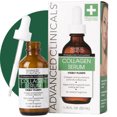 Advanced Clinicals Collagen Serum bottle ready for daily hydrating use
