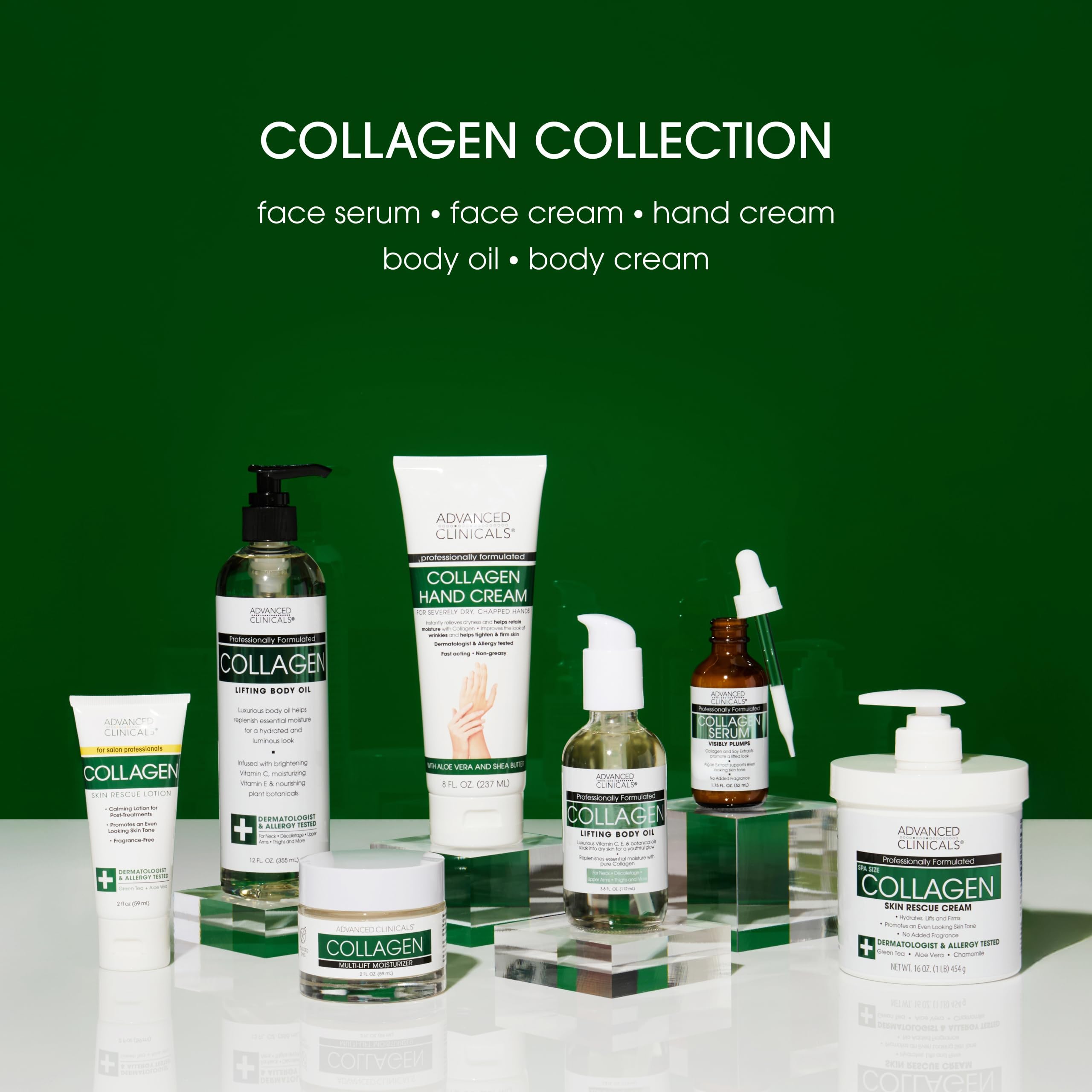 Advanced Clinicals Collagen Serum vitamin E and squalane support nourishment