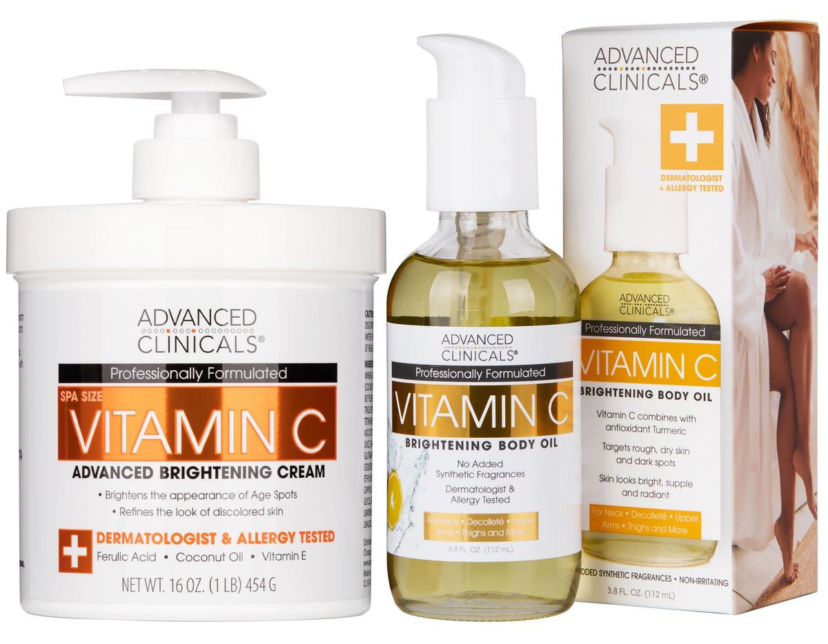 Advanced Clinicals crema vitamina-c iluminacion corporal para una tez más luminosa.