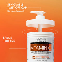 Advanced Clinicals crema vitamina-c textura hidratante para piel suave y nutrida.