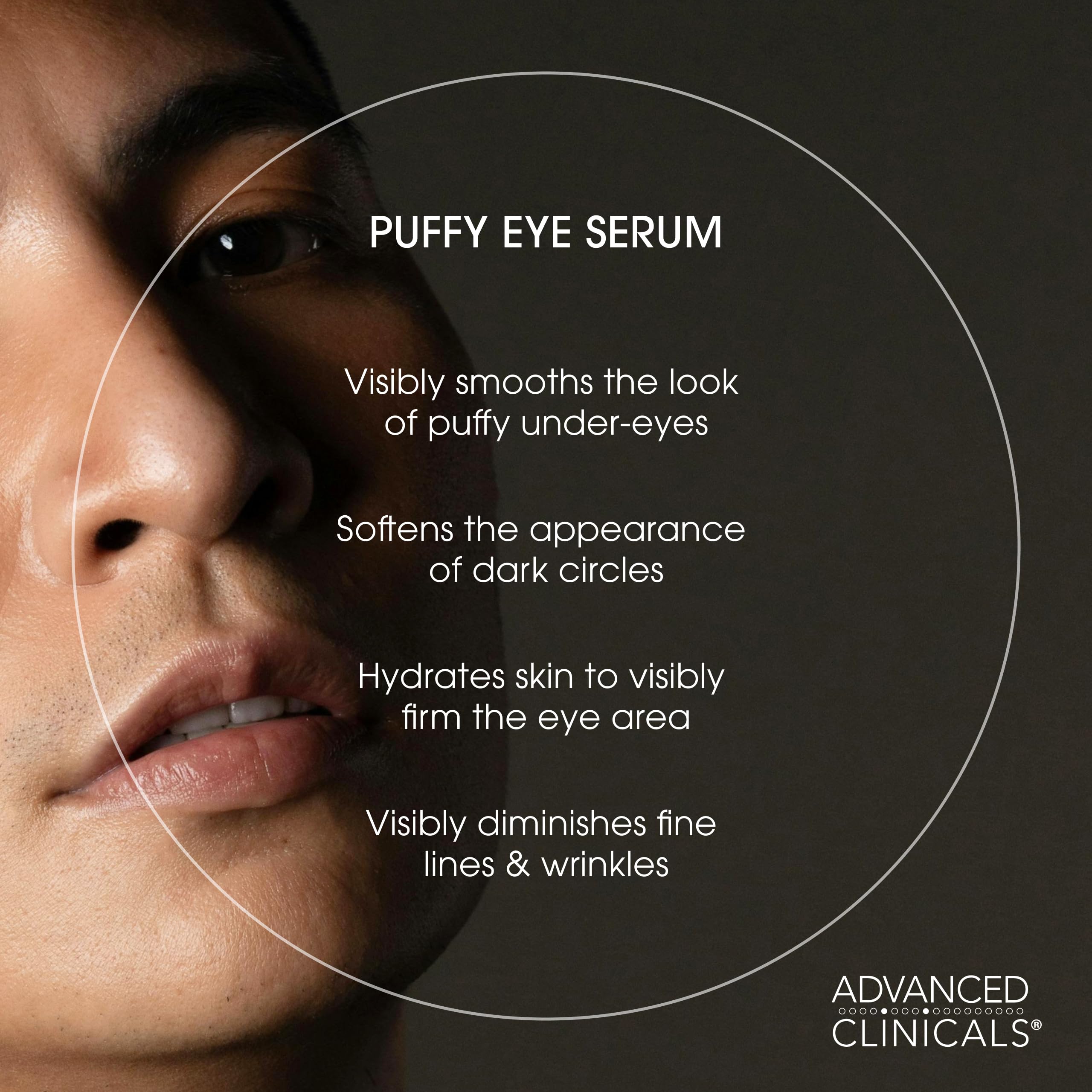 Close-up of the lightweight gel texture from Advanced Clinicals Puffy Eye Serum